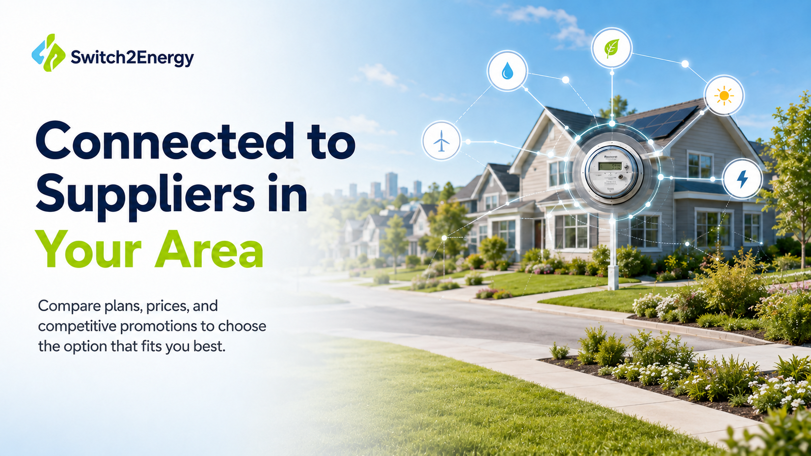 A smart energy meter connected to home energy suppliers.